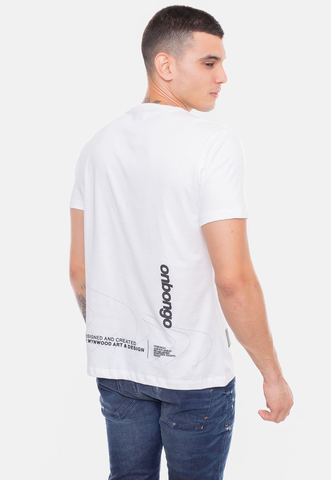 Camiseta Onbongo Estampada Branca Branco 2