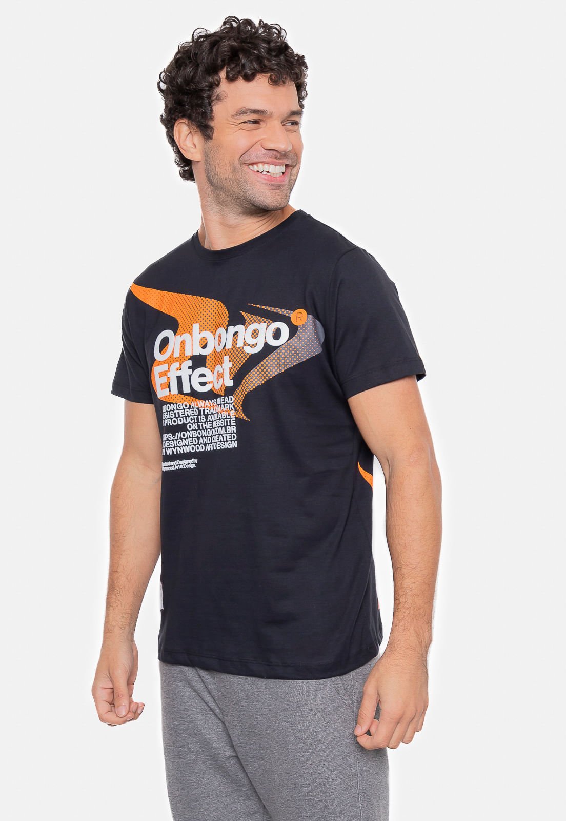 Camiseta Onbongo Estampada Preta Preto 4