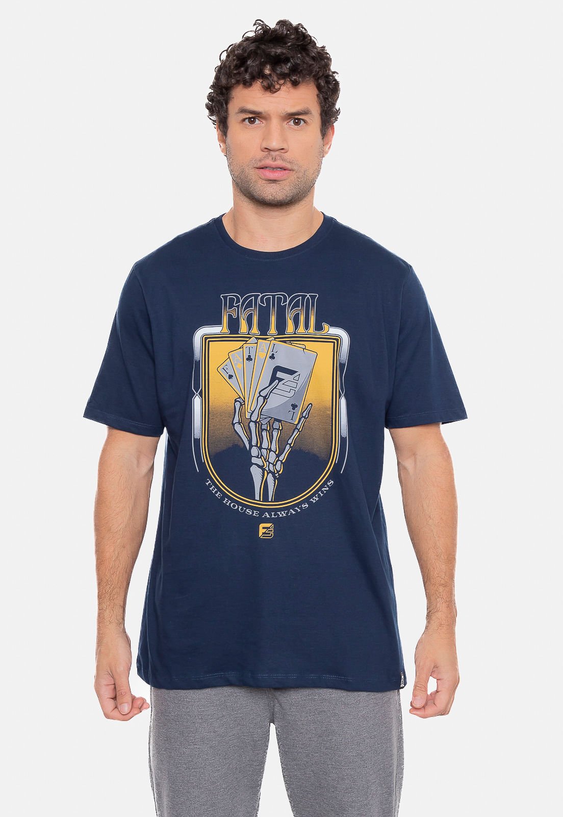 Camiseta Fatal Estampada Marinho Navy Hipnose