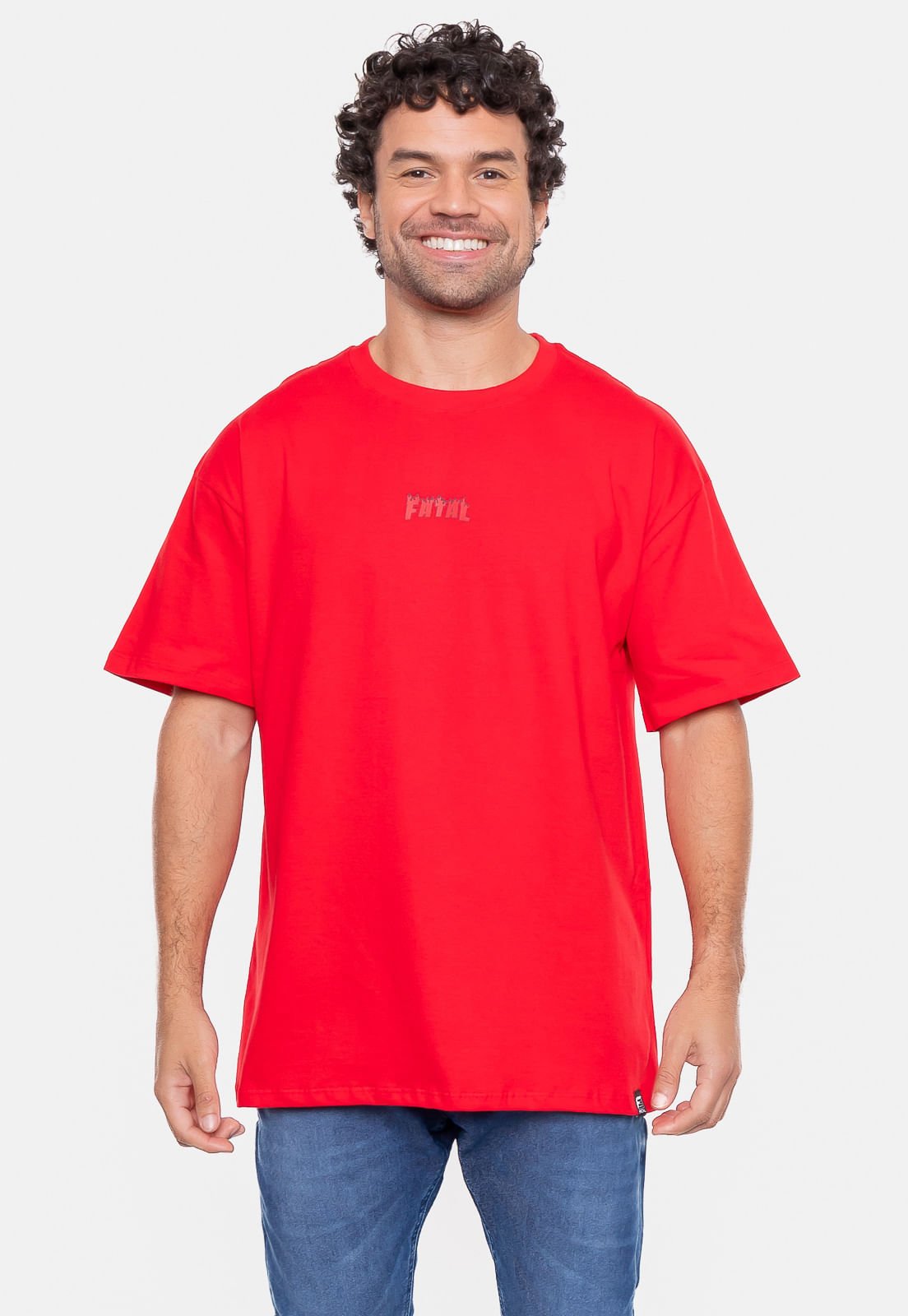 Camiseta Fatal Oversize Flame Vermelha