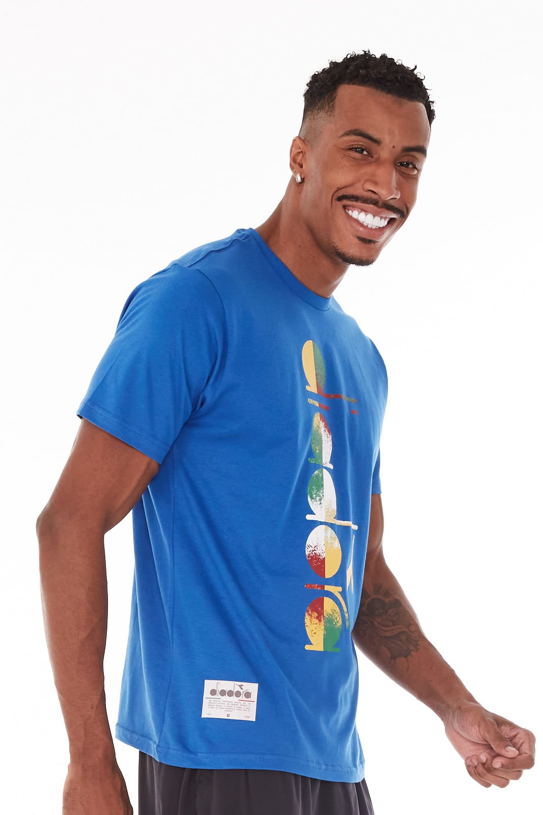 Diadora 1000949 MC Atony T-Shirt, Blue, L