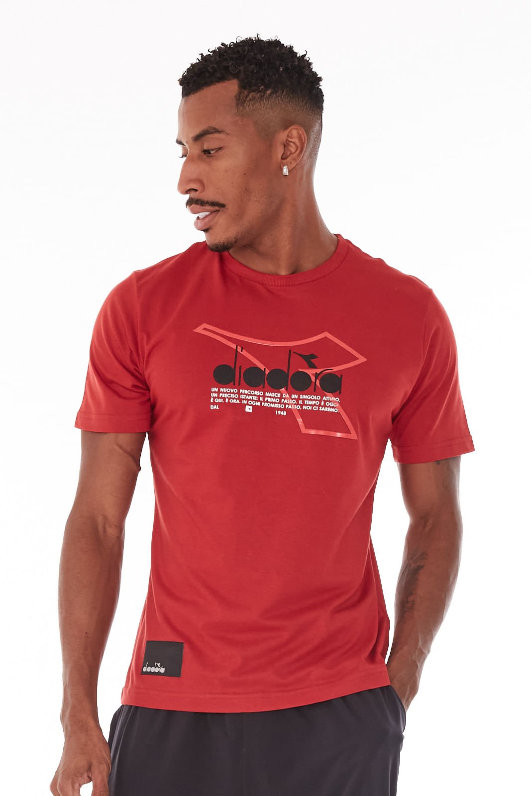 Camiseta Diadora Tonal Frieze Vermelha Vermelho 1