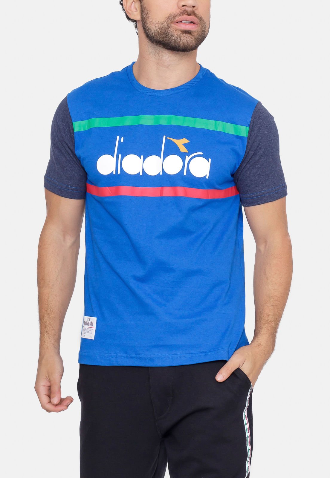 Camiseta Diadora Linee Azul Marinho Azul 3
