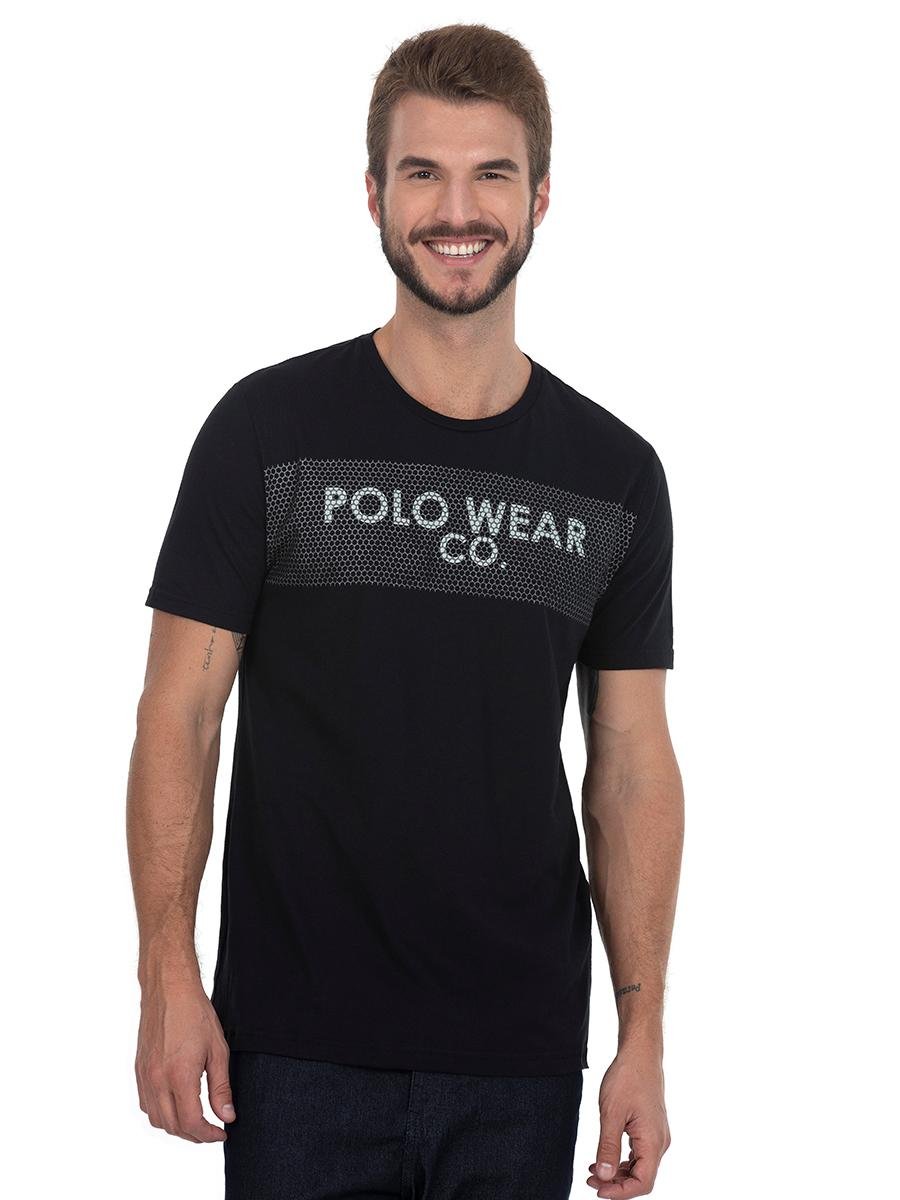 Camiseta Estampa Localizada Preto Polo Wear 118009