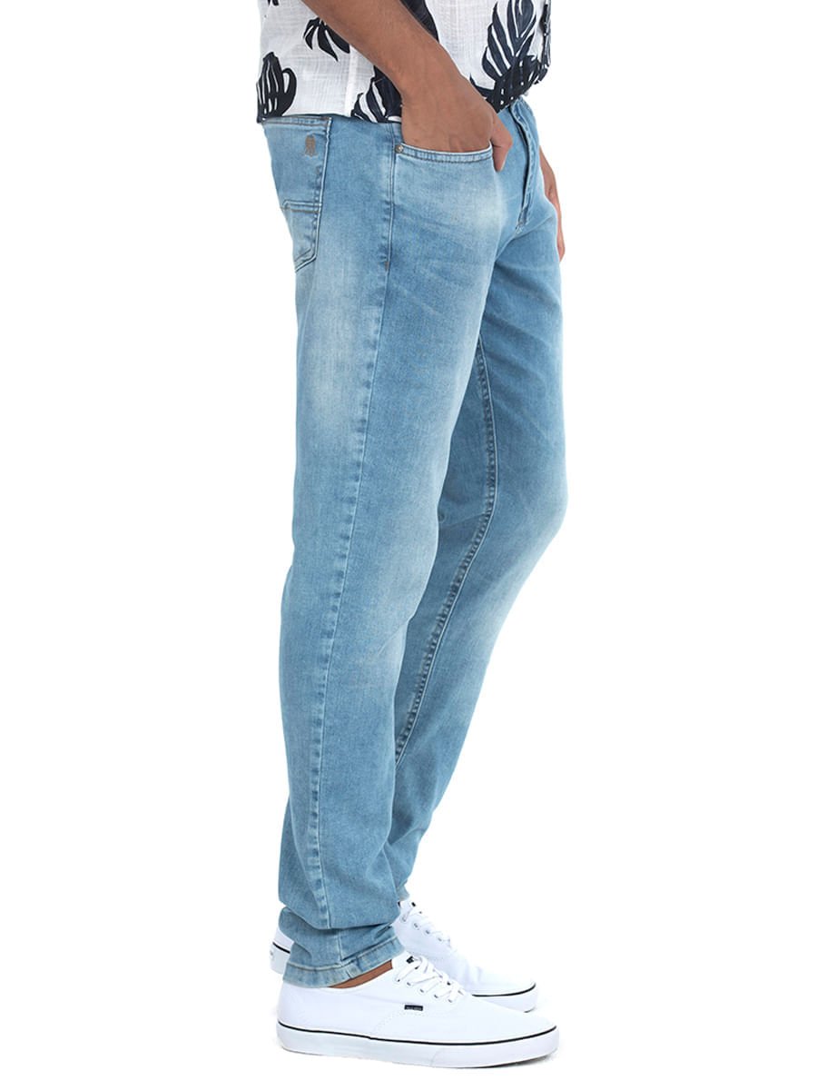 Calça Com Recorte Masculina Polo Wear Jeans Claro 012101050048-016