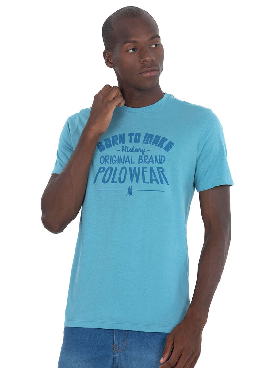 Camiseta Masculina Gc Estampada Polo Wear Azul Médio 012104070301