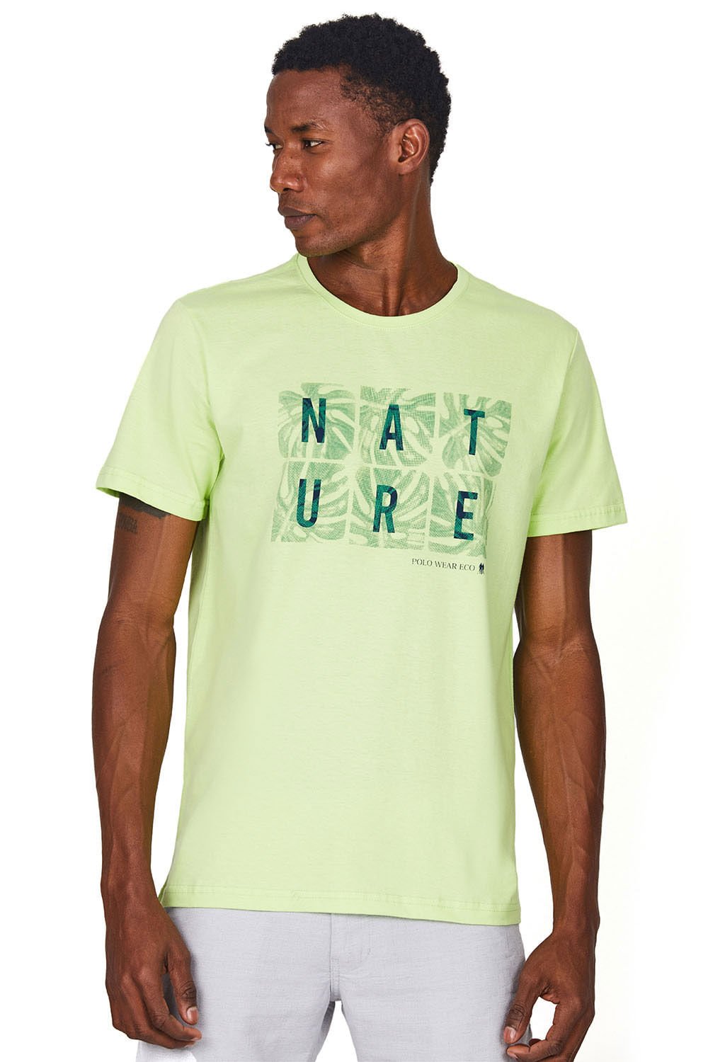 Camiseta Masc Gc Com Estampa Polo Wear Verde Claro