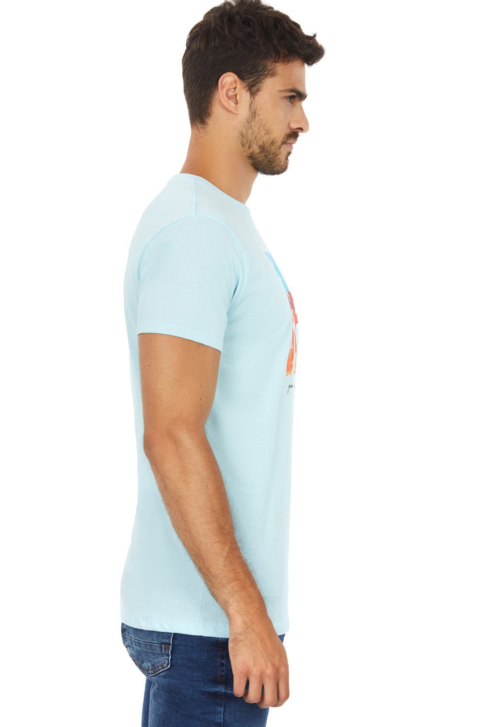 Camiseta Estampada Polo Wear Azul Claro