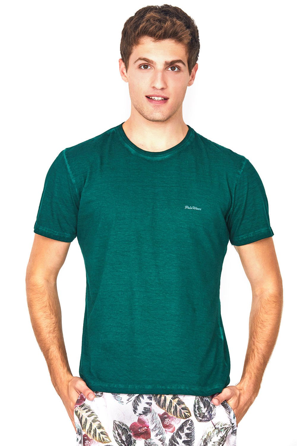 Camiseta Masculina Relevo Polo Wear Verde Escuro