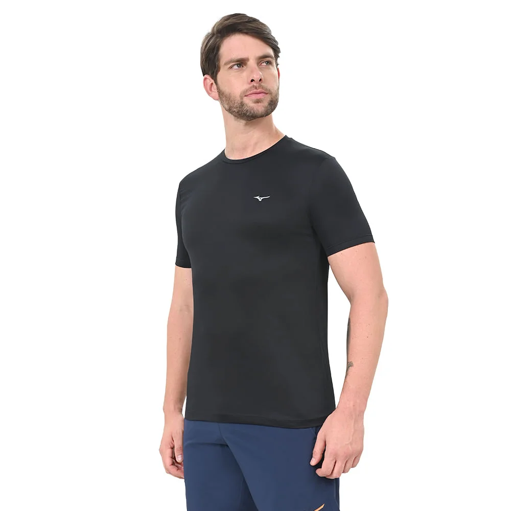 Camiseta de Corrida Manga Longa  Masculina Mizuno Nirvana Preto 2