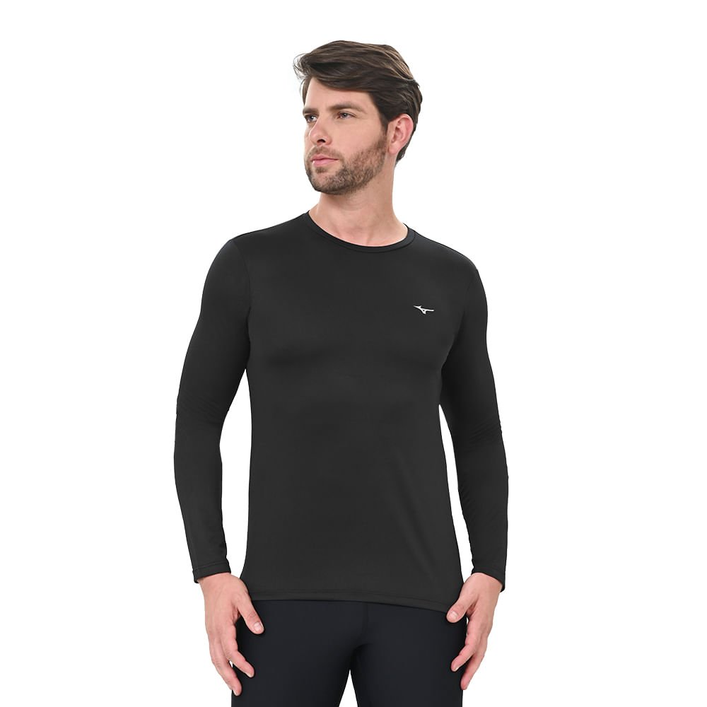 Camiseta de Corrida Manga Longa Masculina Mizuno Nirvana Preto 2