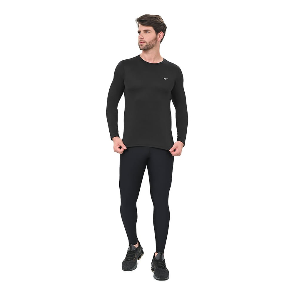 Camiseta de Corrida Manga Longa Masculina Mizuno Nirvana Preto 5