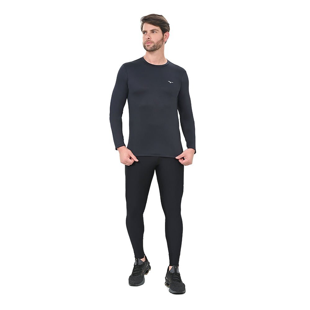 Camiseta Manga Longa de Corrida Masculina Mizuno Nirvana Azul 4