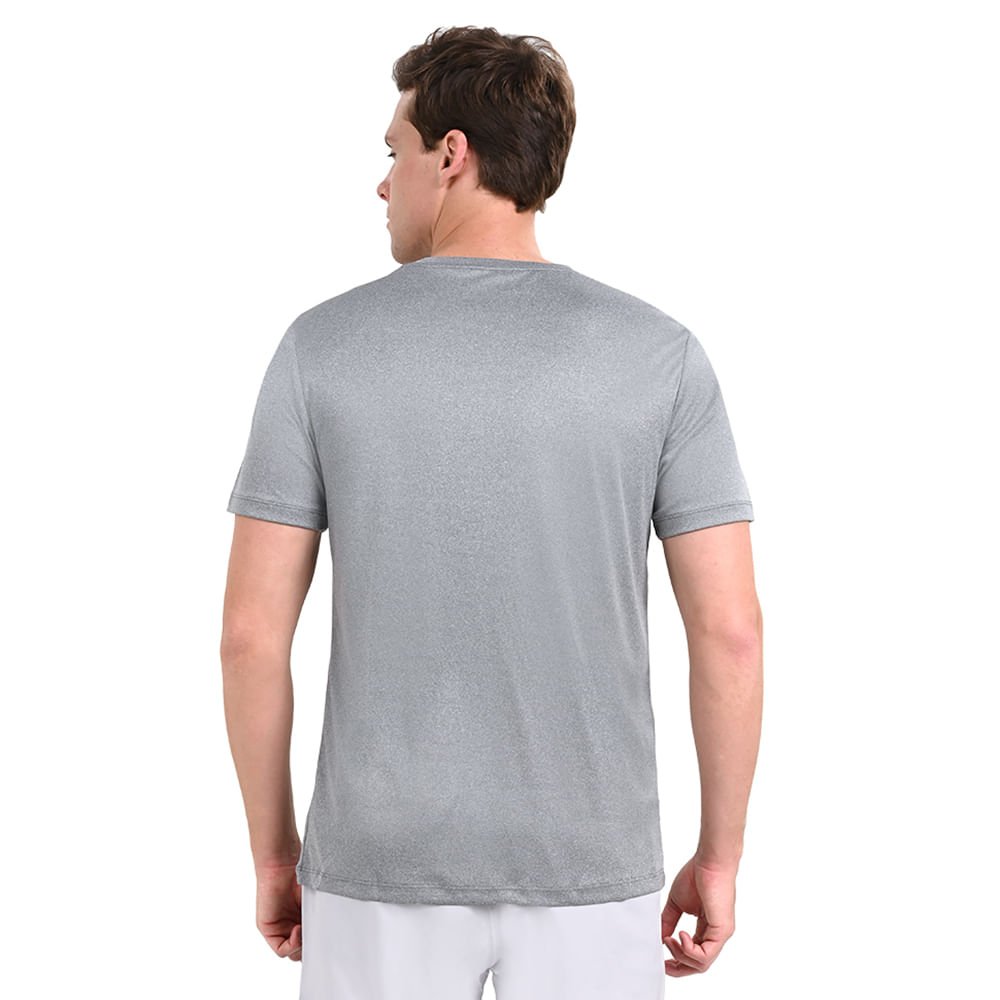 Camiseta de Corrida Masculina Mizuno Run Spark Big Logo Cinza 4