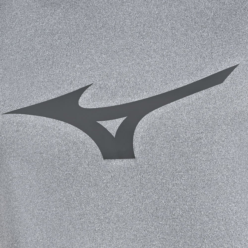 Camiseta de Corrida Masculina Mizuno Run Spark Big Logo Cinza 5