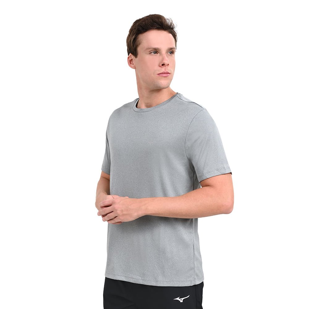 Camiseta de Corrida Masculina Mizuno Run Spark 2 Cinza 1