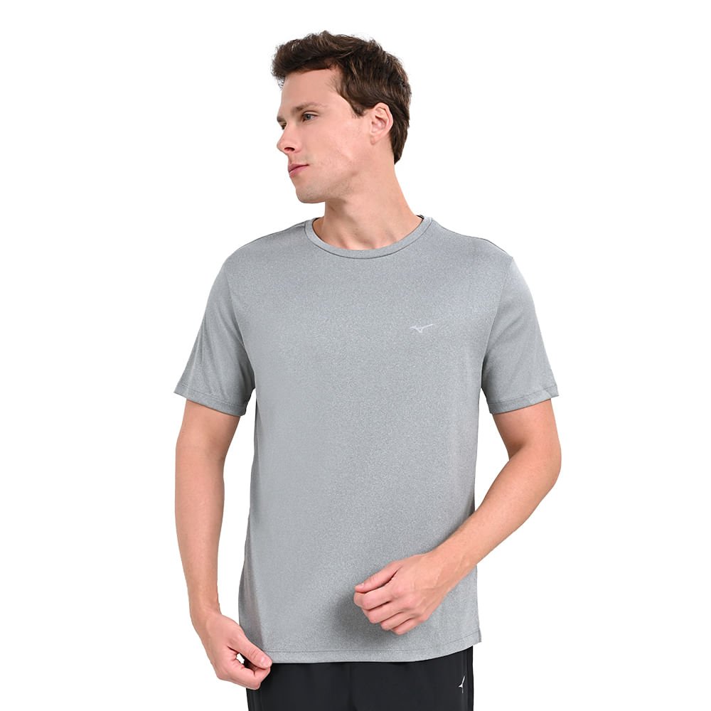 Camiseta de Corrida Masculina Mizuno Run Spark 2 Cinza 2