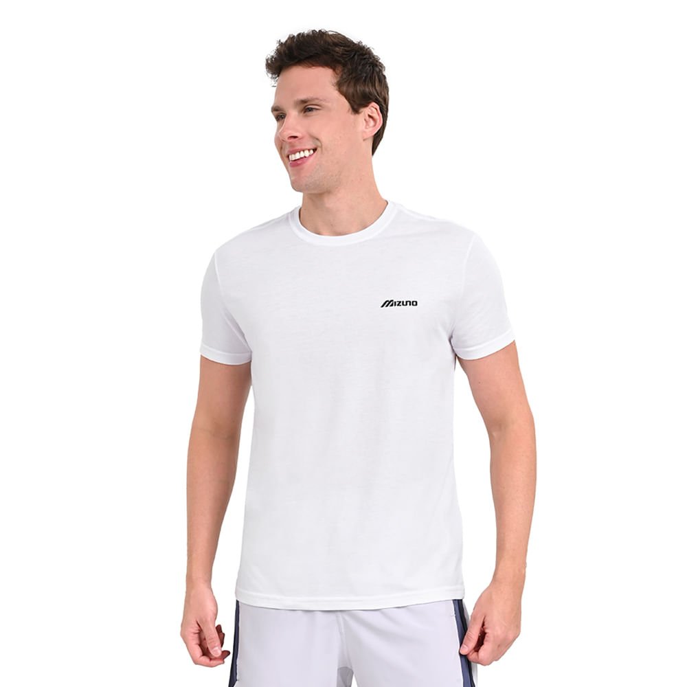 Camiseta Casual Masculina Mizuno Basic Logo Branco 2
