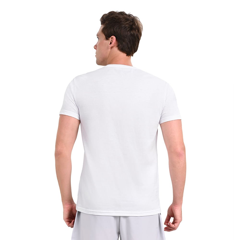 Camiseta Casual Masculina Mizuno Basic Logo Branco 4