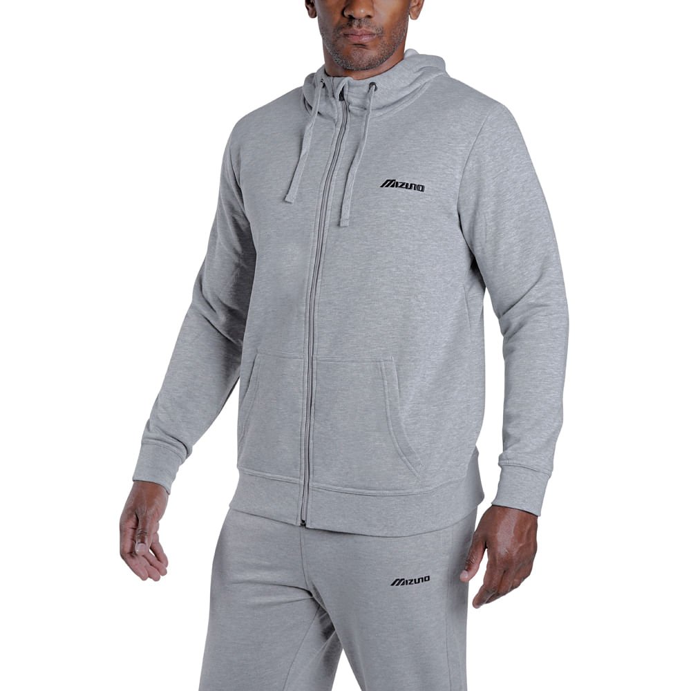 Moletom Masculino Mizuno Zipper Cinza 3
