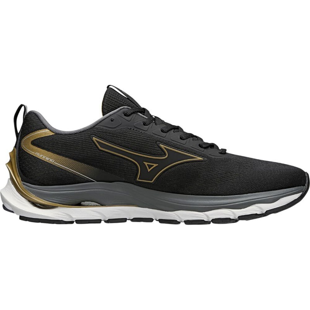 Tênis de Corrida Masculino Mizuno Wave Dynasty 5 Preto/Dourado 4