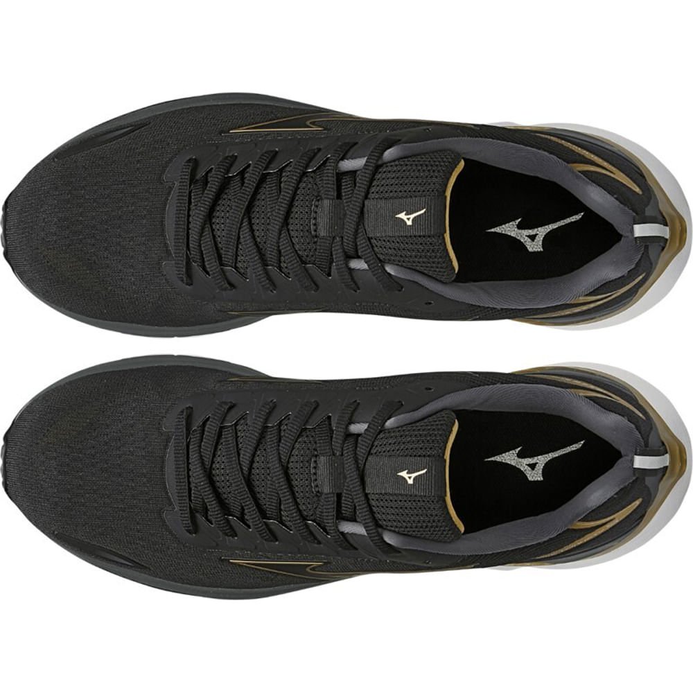 Tênis de Corrida Masculino Mizuno Wave Dynasty 5 Preto/Dourado 2