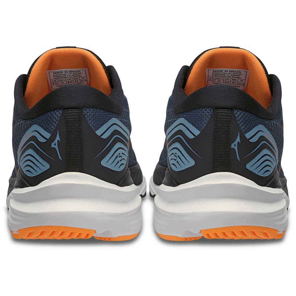 Tênis de Corrida Masculino Mizuno Wave Falcon 5 Azul/Laranja 3