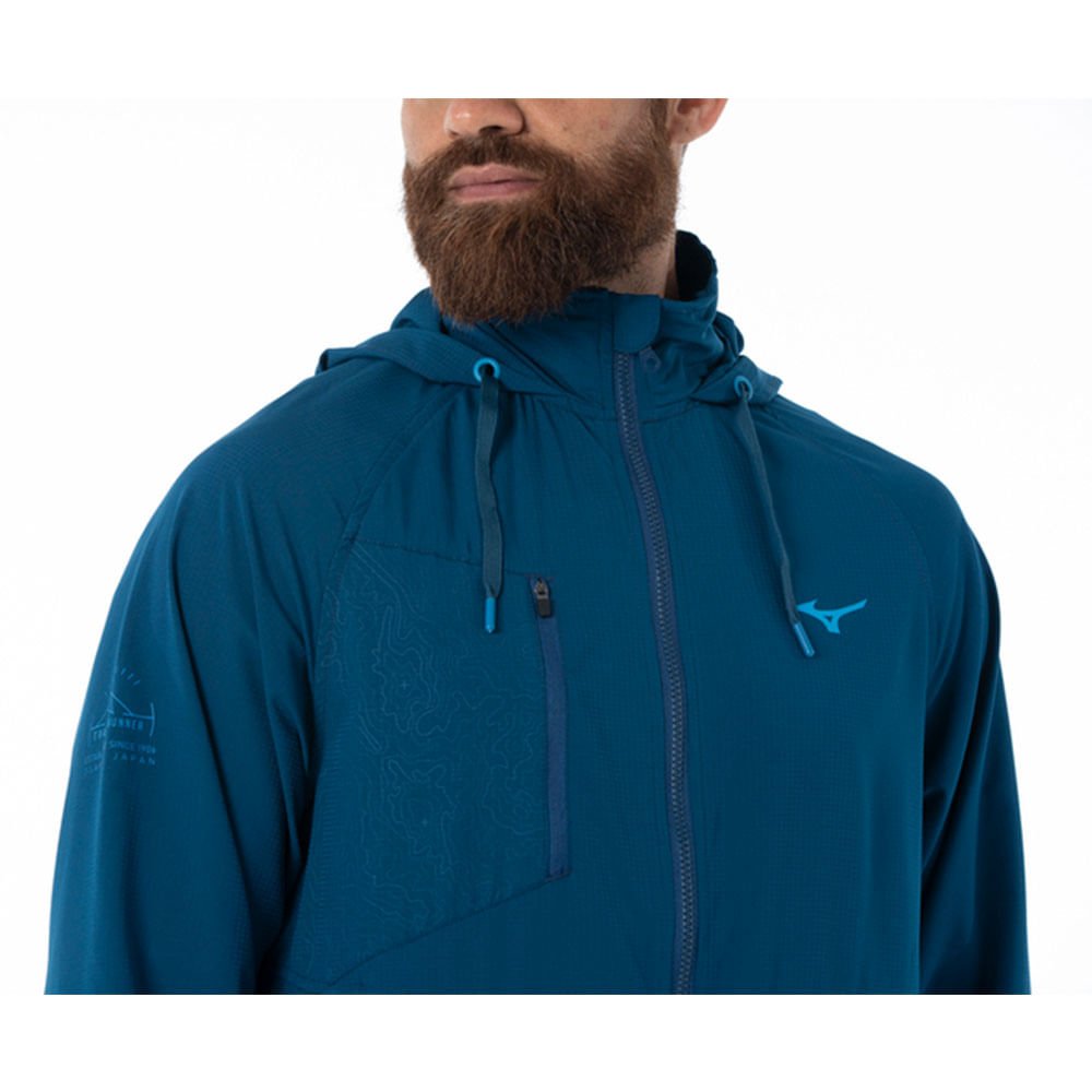 Jaqueta de Treino Masculina Mizuno Trail Azul 3