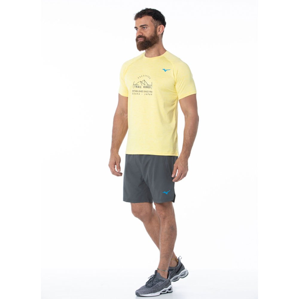 Camiseta de Treino Masculina Mizuno Trail Runner Amarelo 5
