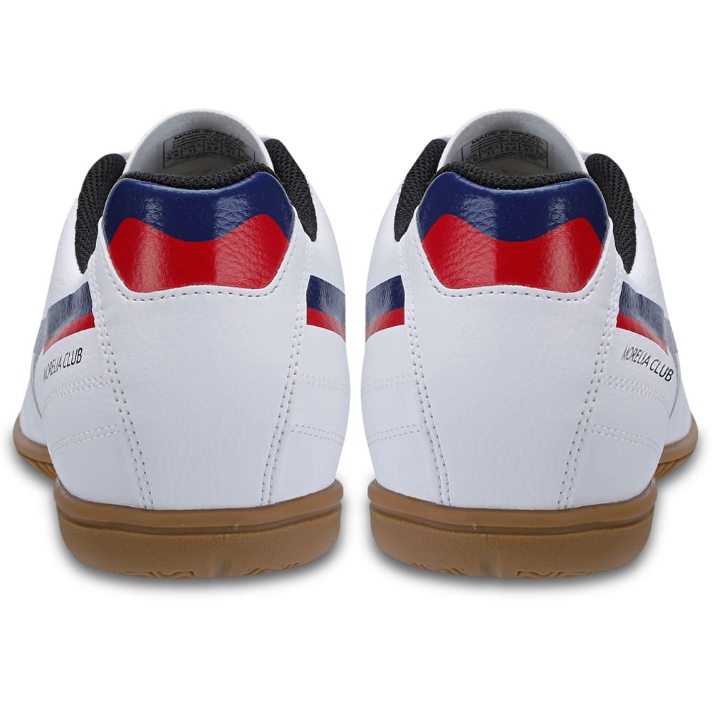 Chuteira Futsal Masculina Mizuno Morelia Club IN Branco/Azul/Vermelho 4