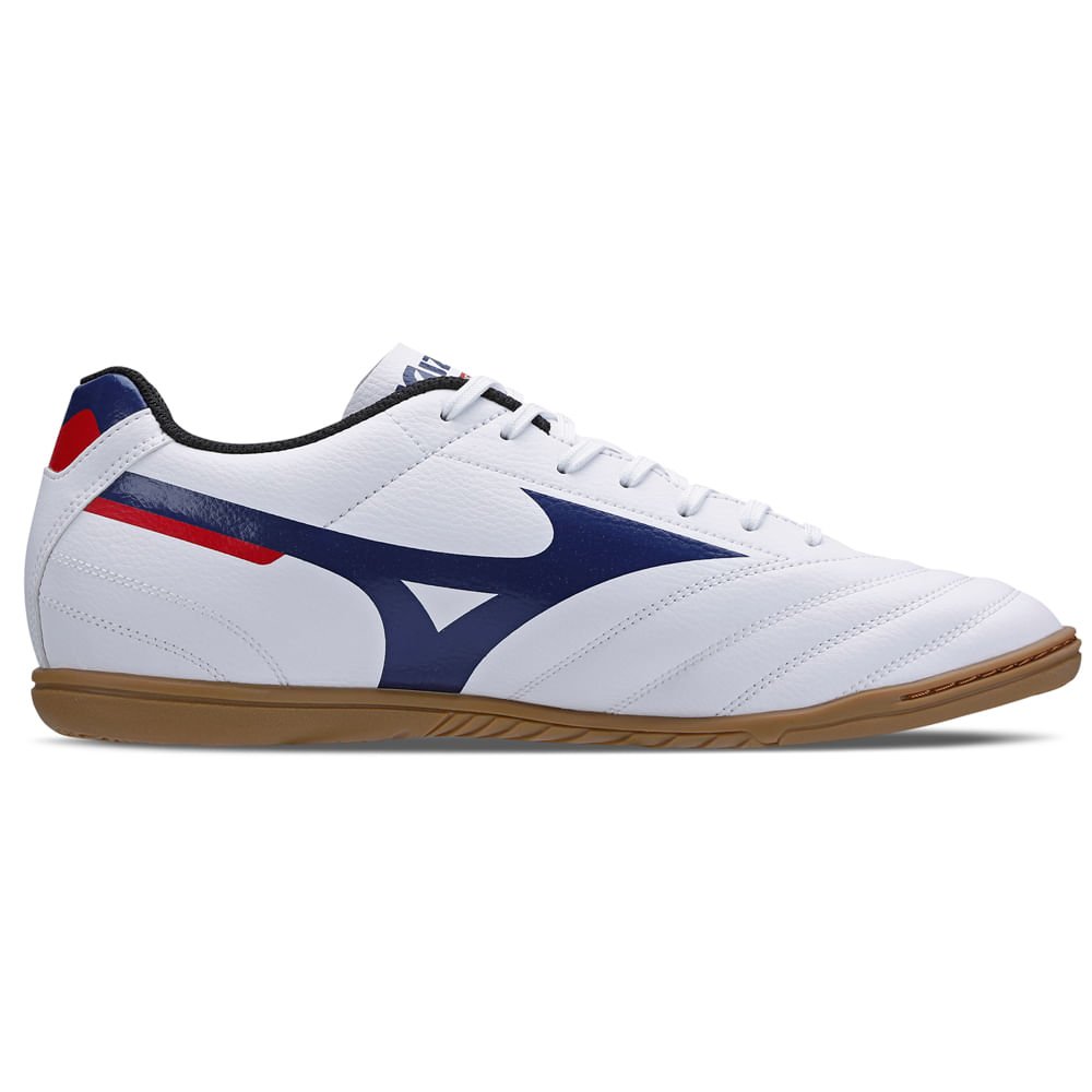 Chuteira Futsal Masculina Mizuno Morelia Club IN Branco/Azul/Vermelho 5