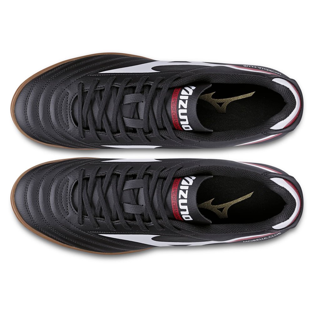 Chuteira Futsal Masculina Mizuno Morelia Club IN Preto/Branco/Vermelho 3