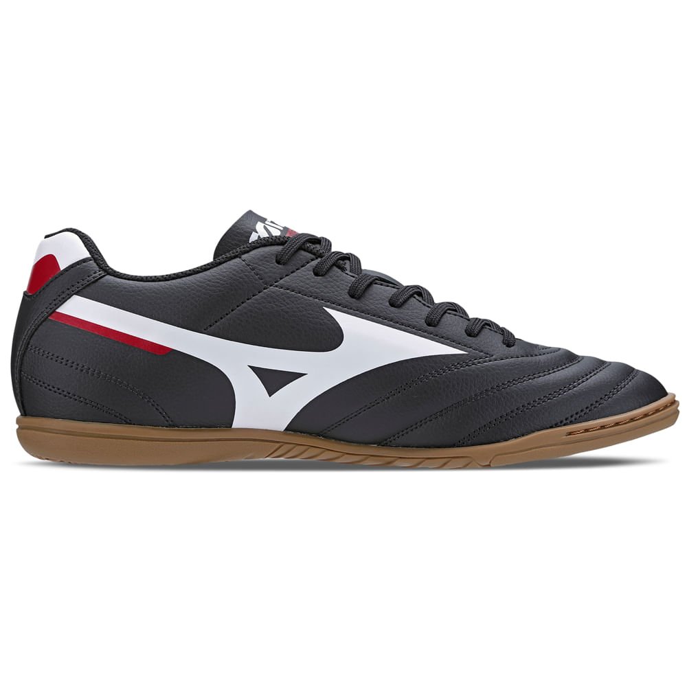 Chuteira Futsal Masculina Mizuno Morelia Club IN Preto/Branco/Vermelho 5