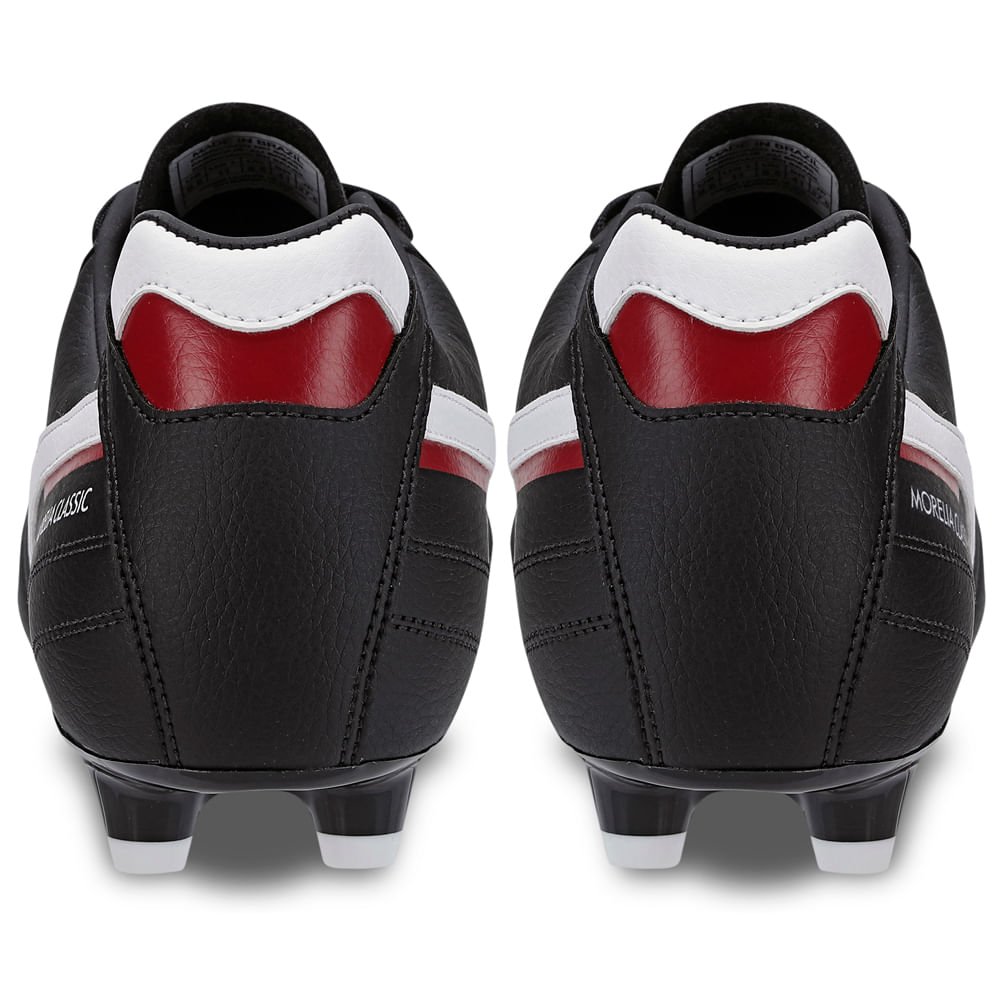 Chuteira de Campo Masculina Mizuno Morelia Classic MD Preto/Branco/Vermelho 4