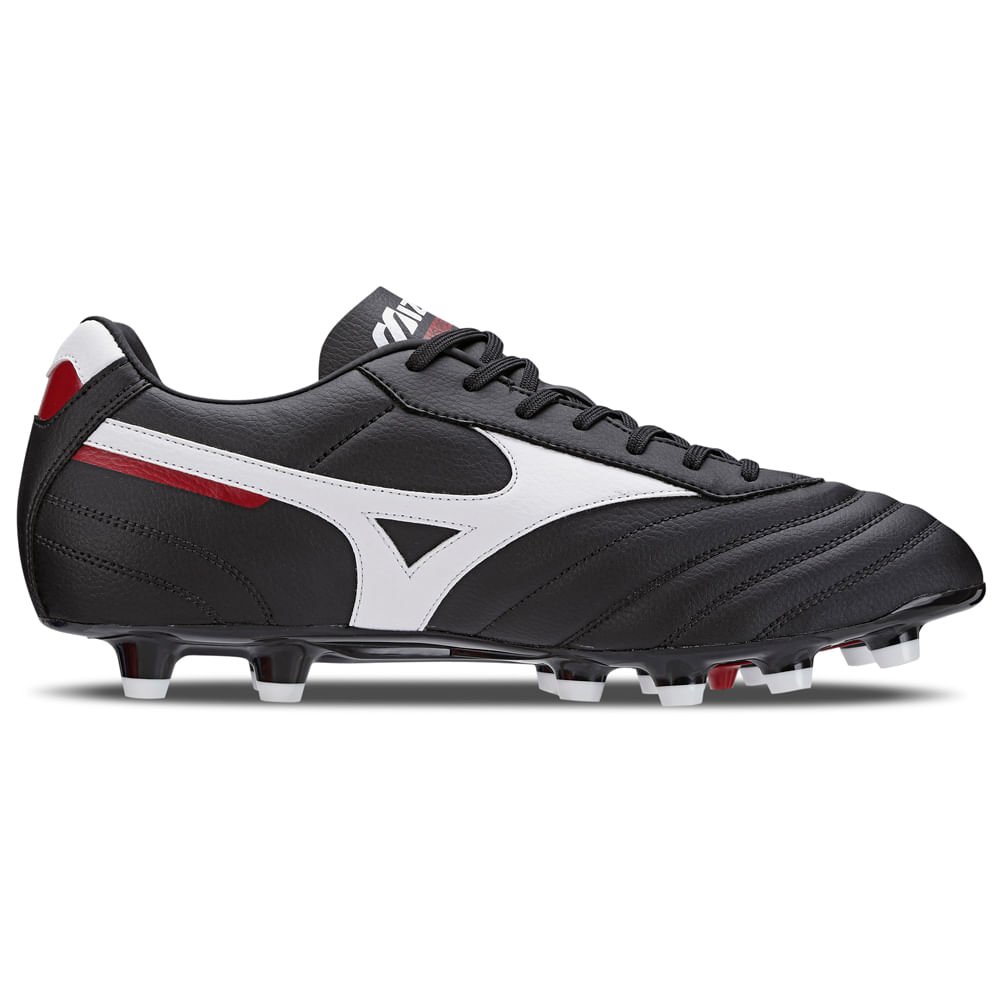 Chuteira de Campo Masculina Mizuno Morelia Classic MD Preto/Branco/Vermelho 5