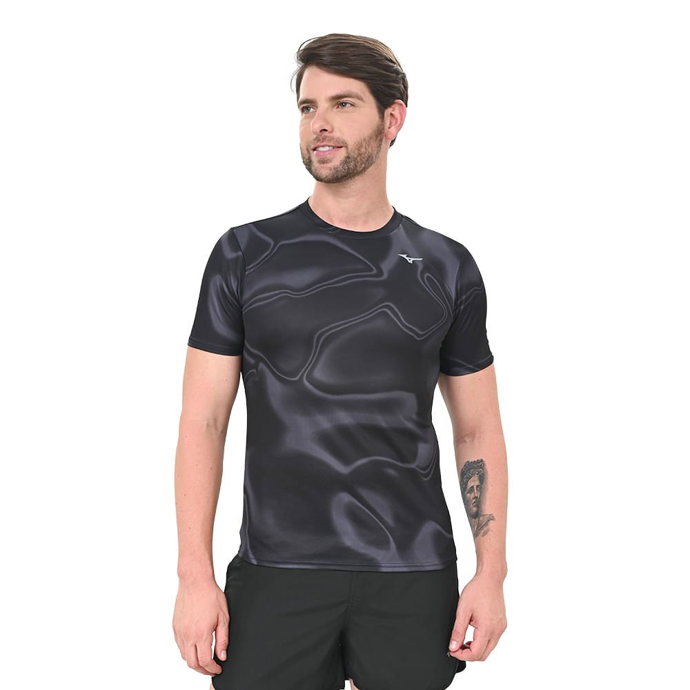 Camiseta de Corrida Masculina Mizuno Core Graphic Preto 1