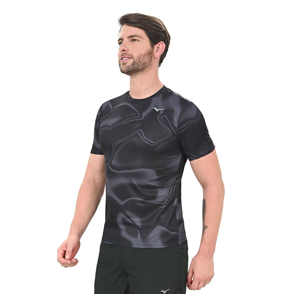 Camiseta de Corrida Masculina Mizuno Core Graphic Preto 2