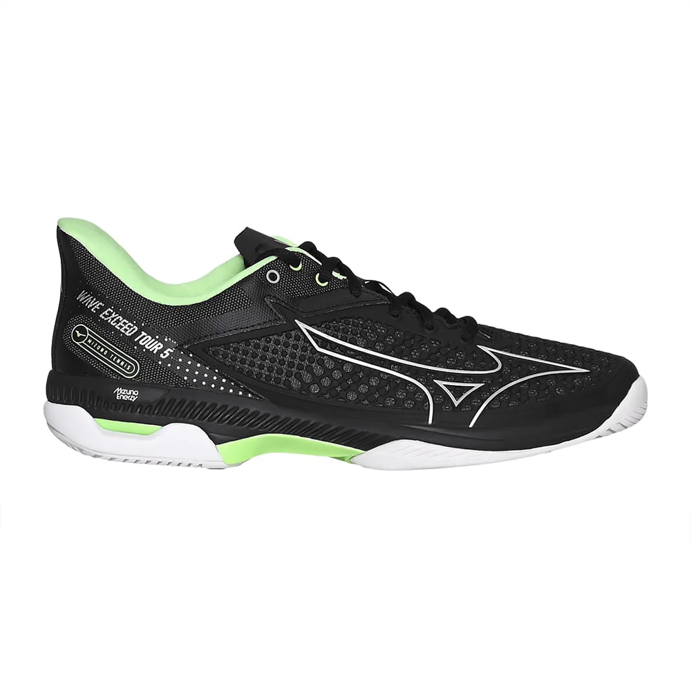 Tênis de Tennis Mizuno Wave Exceed Tour 5 All Court Preto/Verde 3