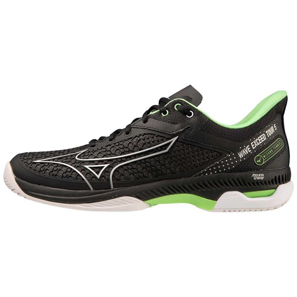 MIZUNO WAVE EXCEED TOUR 5 テニスシューズ Tênis de Tennis Mizuno Wave Exceed Tour 5 All Court Preto/Verde