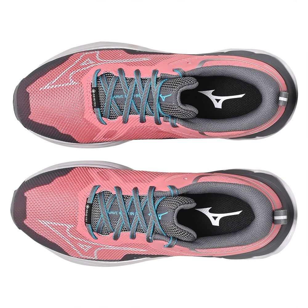 Tênis de Trilha Feminino Mizuno Wave Ibuki 4 GTX Rosa/Cinza 2