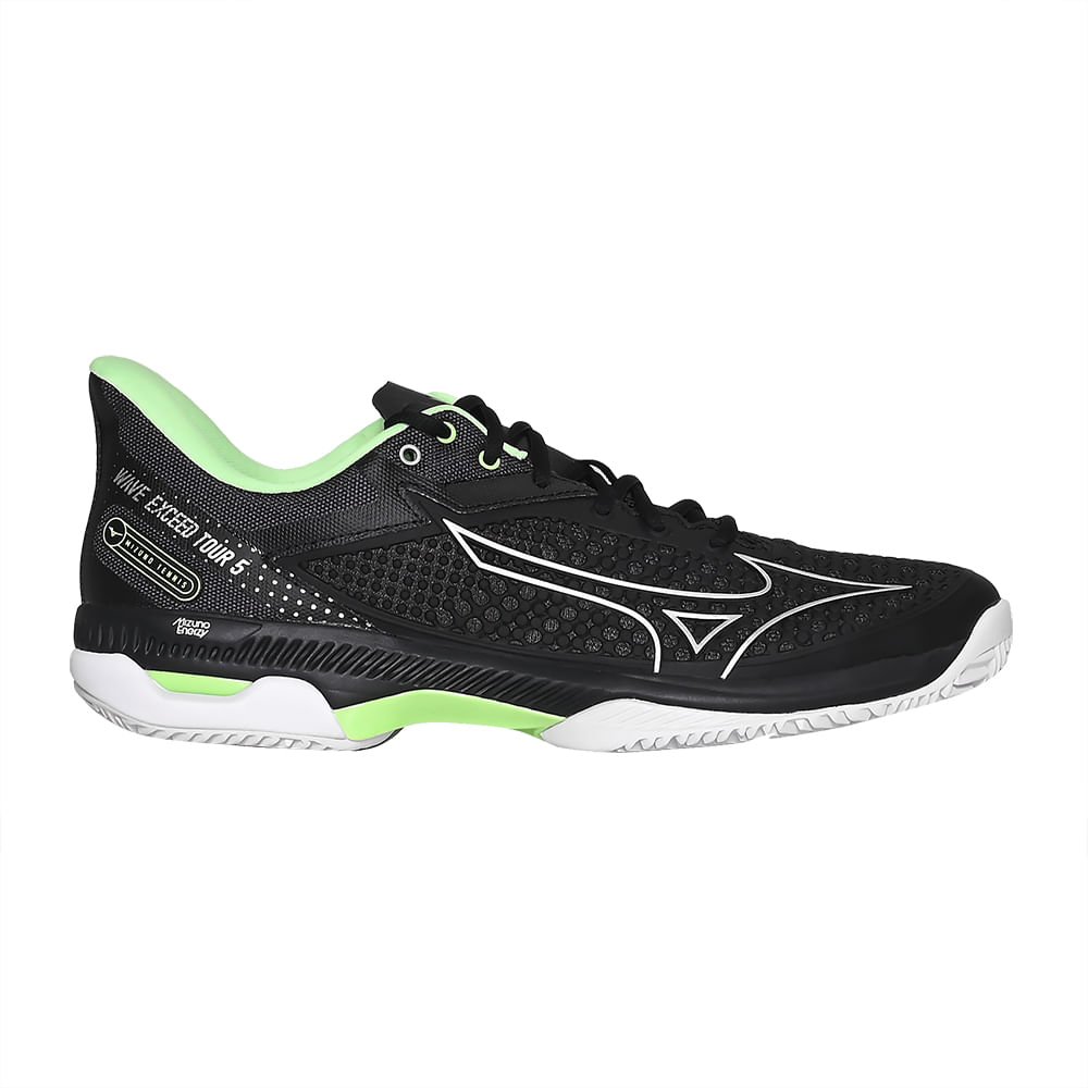 Tênis de Tennis Unissex Mizuno Exceed Tour 5 Clay Court Preto/Verde 3