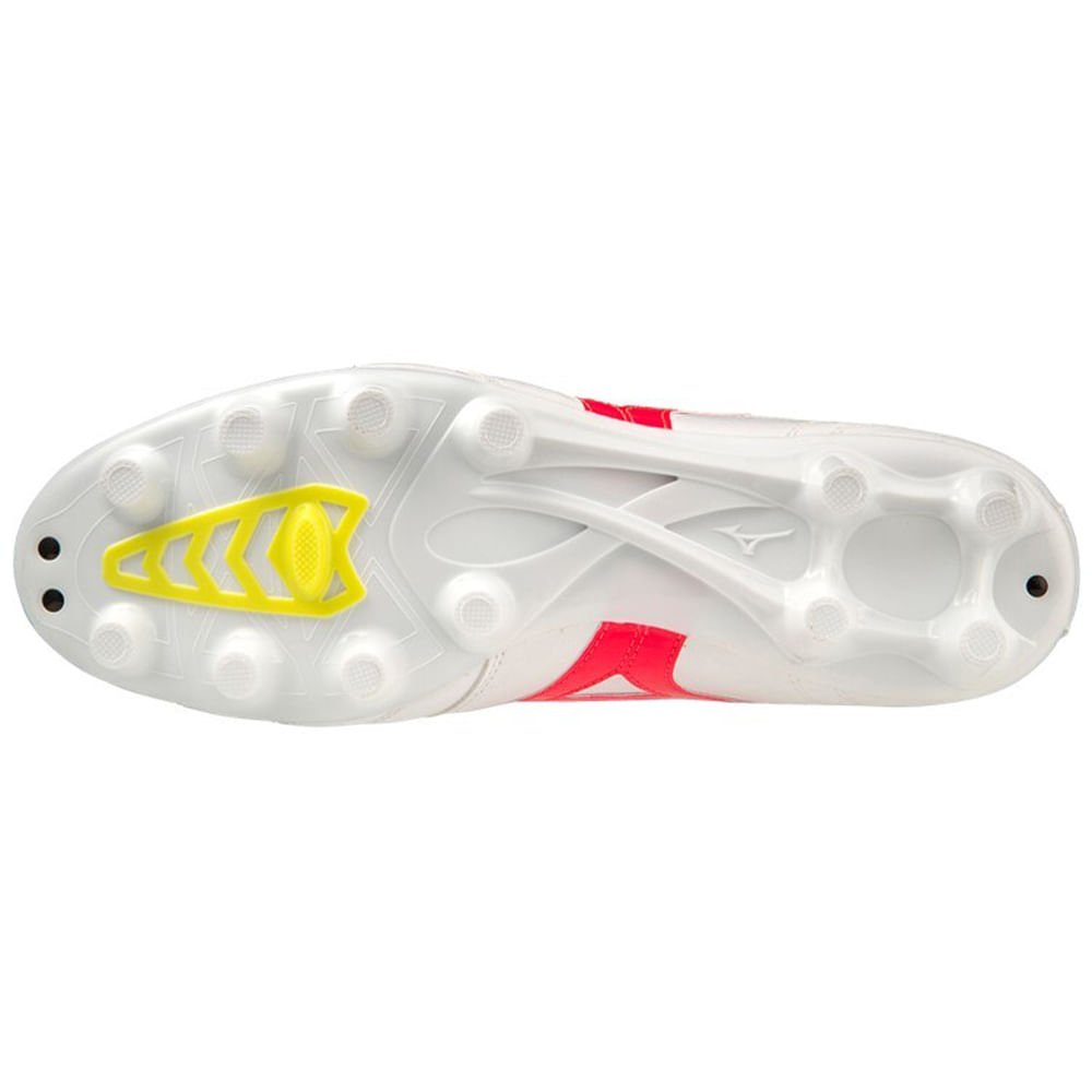 Chuteira de Campo Masculina Mizuno Morelia II Pro Branco/Vermelho/Amarelo 2