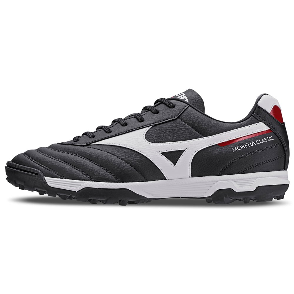 Chuteira Society Masculina Mizuno Morelia Classic AS Preto/Branco/Vermelho 1