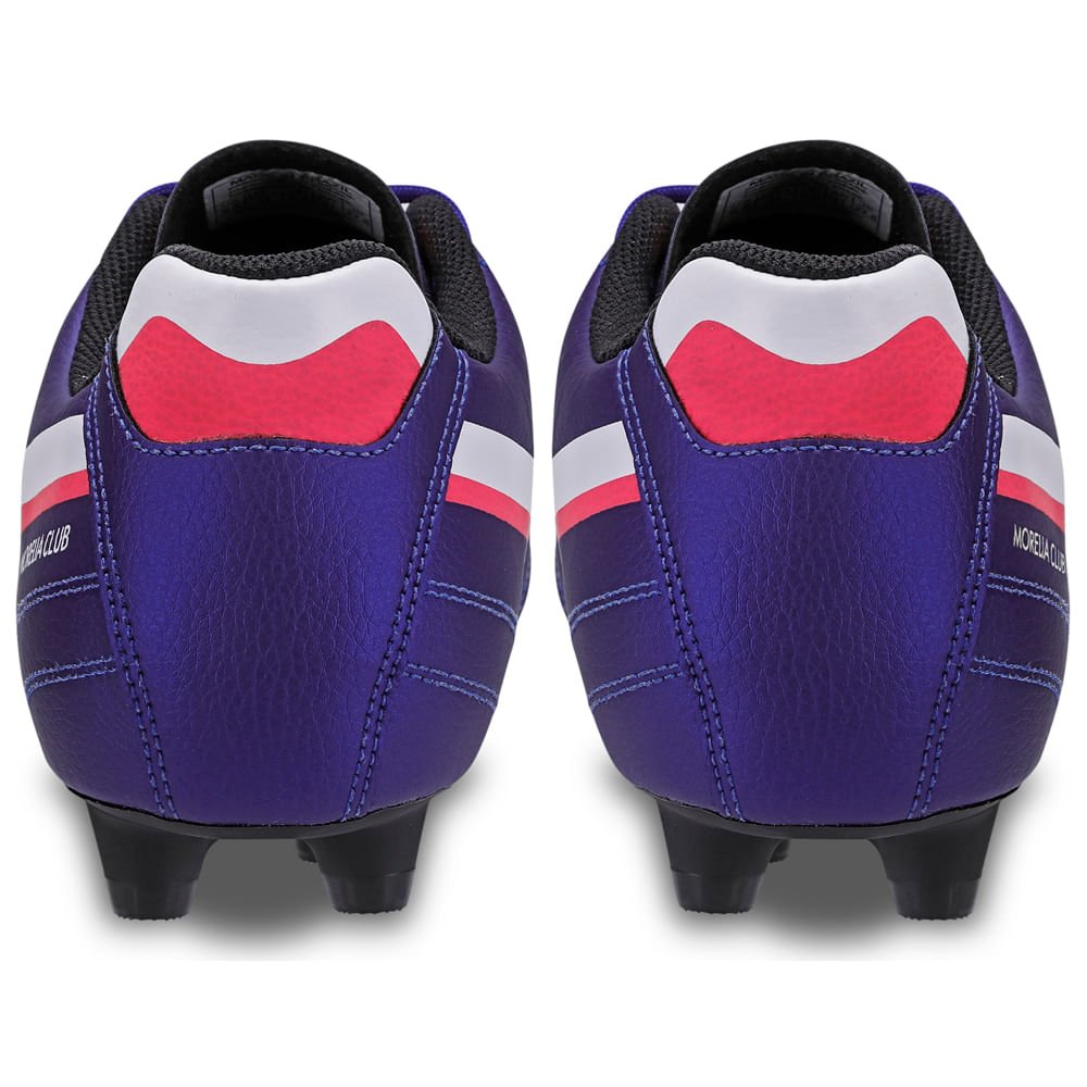 Chuteira de Campo Masculina Mizuno Morelia Club MD Azul/Branco/Vermelho 4