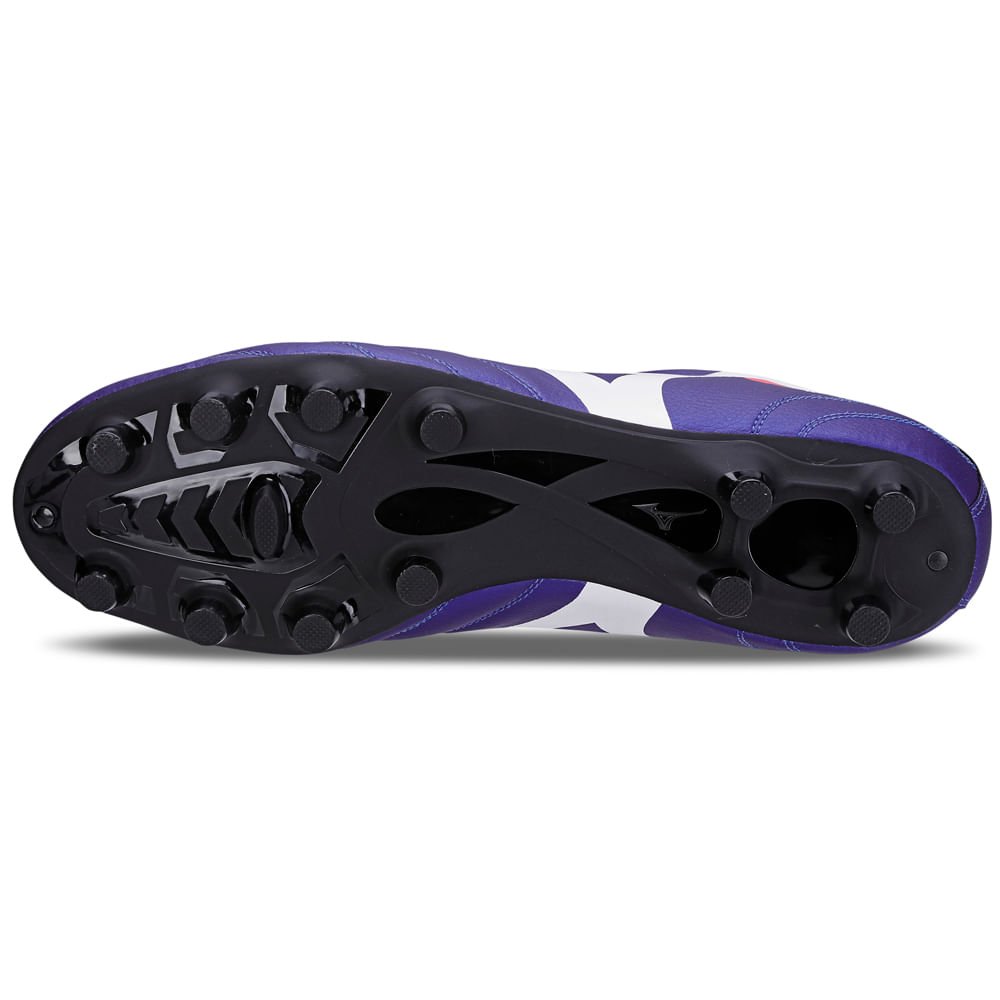 Chuteira de Campo Masculina Mizuno Morelia Club MD Azul/Branco/Vermelho 2