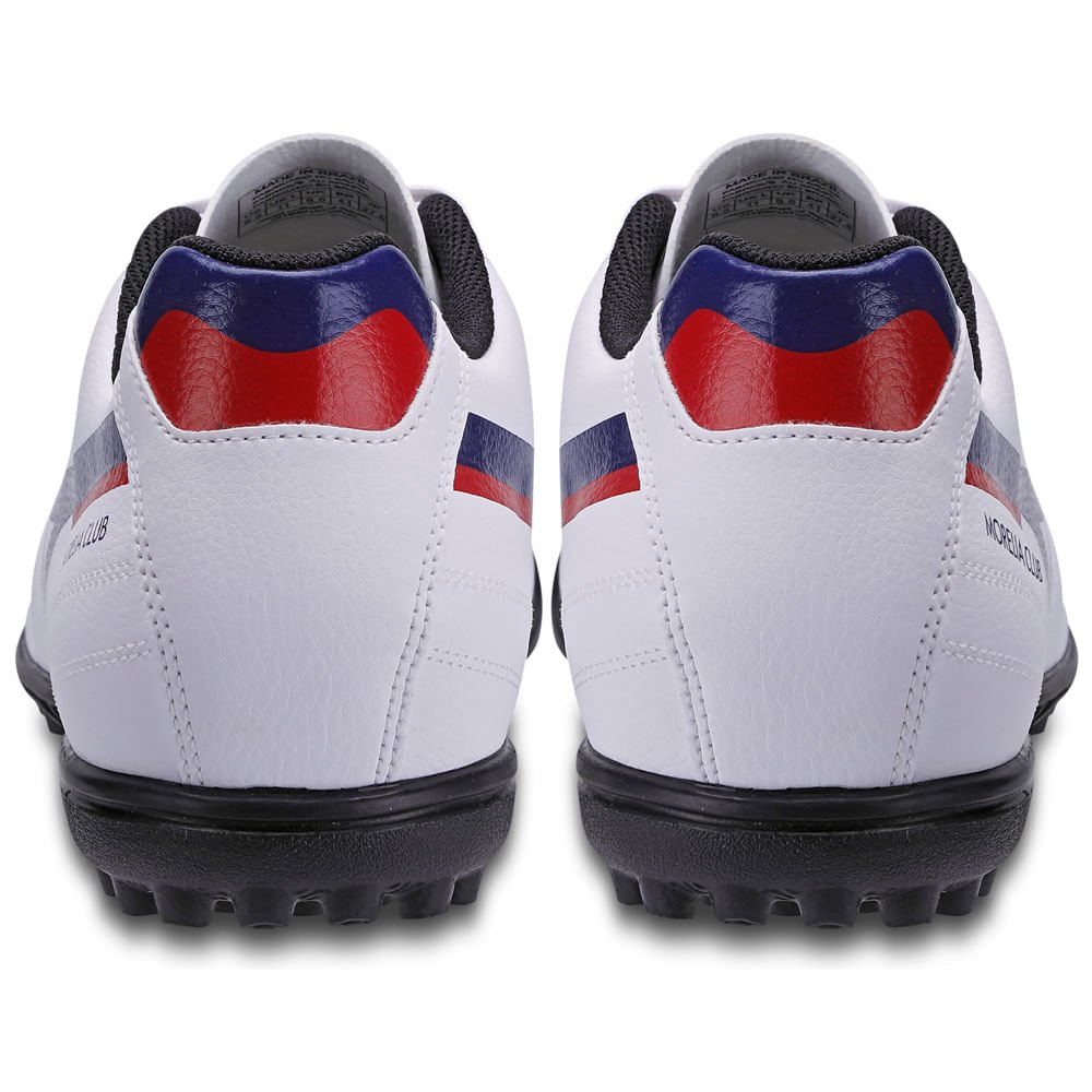 Chuteira Society Masculina Mizuno Morelia Club AS Branco/Azul/Vermelho 4
