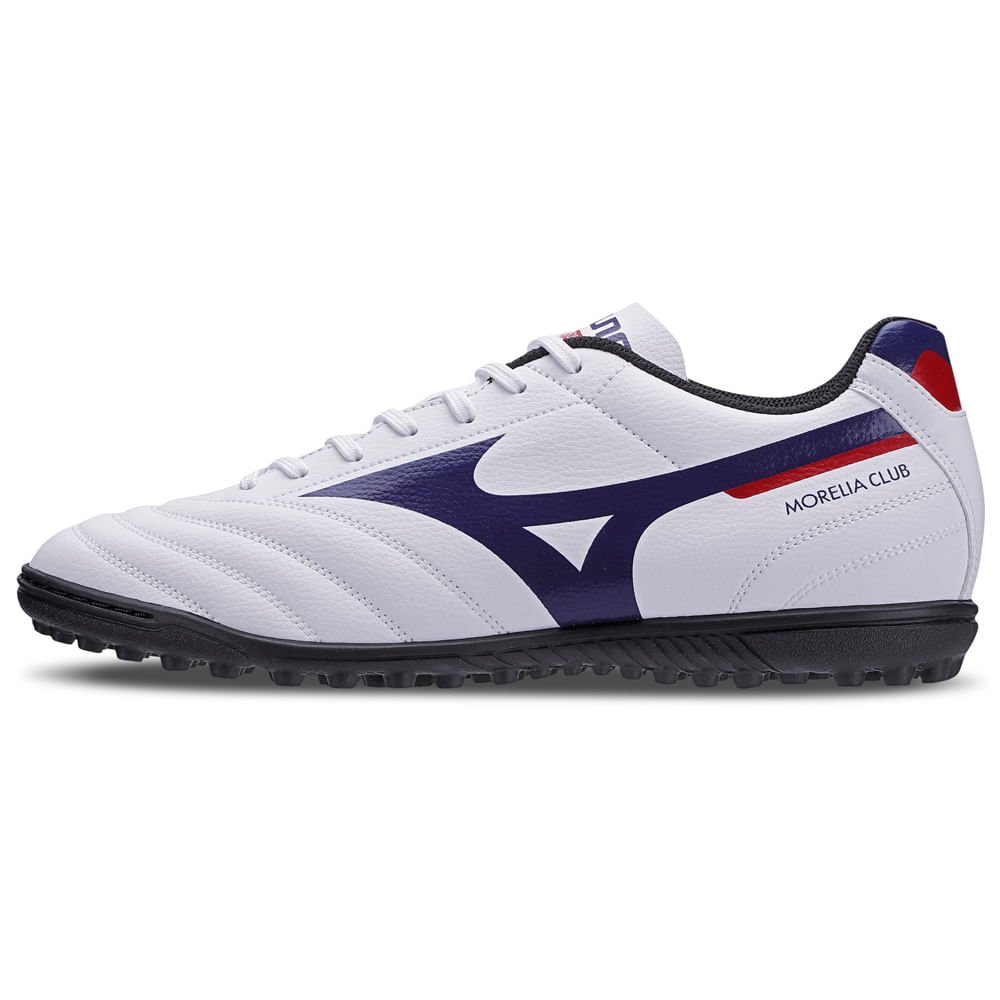 Chuteira Society Masculina Mizuno Morelia Club AS Branco/Azul/Vermelho 1