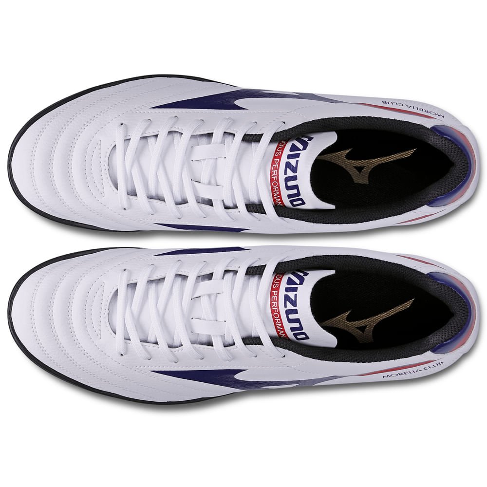 Chuteira Society Masculina Mizuno Morelia Club AS Branco/Azul/Vermelho 3