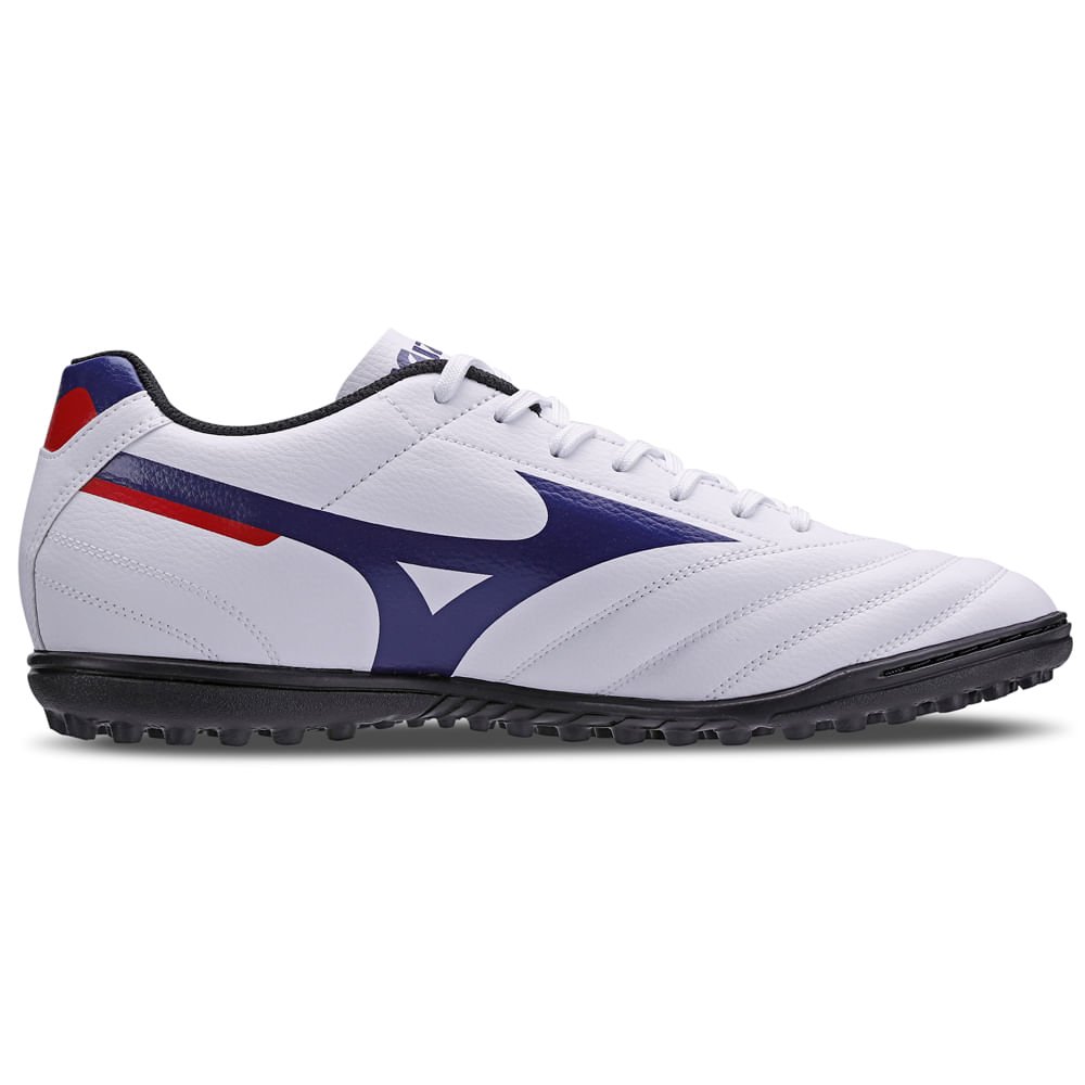 Chuteira Society Masculina Mizuno Morelia Club AS Branco/Azul/Vermelho 5