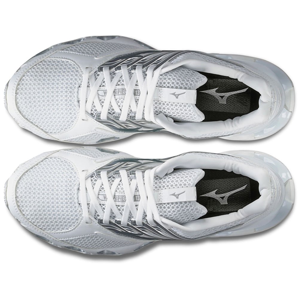Tênis Unissex Mizuno Wave Prophecy 13-S Branco/Prata 2